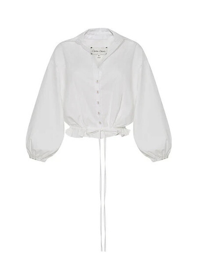 Cara Cara Womens Long Sleeve Hutton Top A Not So Basic Basic White Xs